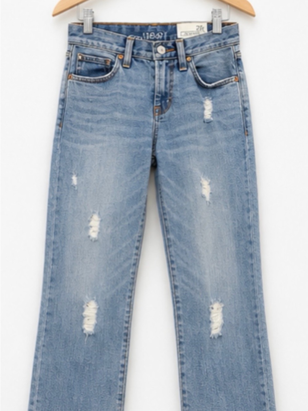 GAP 1969 Real Straight Distressed Raw Hem Jeans 27R